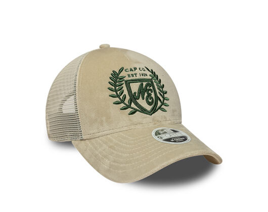 Dámská Kšiltovka New Era - Branded Velour 9FORTY M-CROWN A-Frame Trucker - Cream