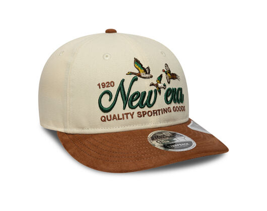 Kšiltovka New Era - Branded Suede Pre-Curved 9FIFTY - Cream / Deep Auburn