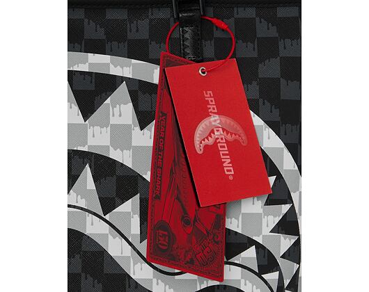 Taška Sprayground - Black And White Drip Check Shark Tote