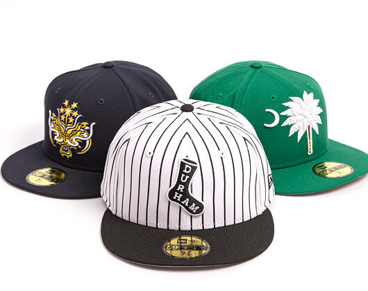 Kšiltovka New Era - MiLB Theme Nights 59FIFTY - Durham Bulls - Pinstripe Sock - White / Black
