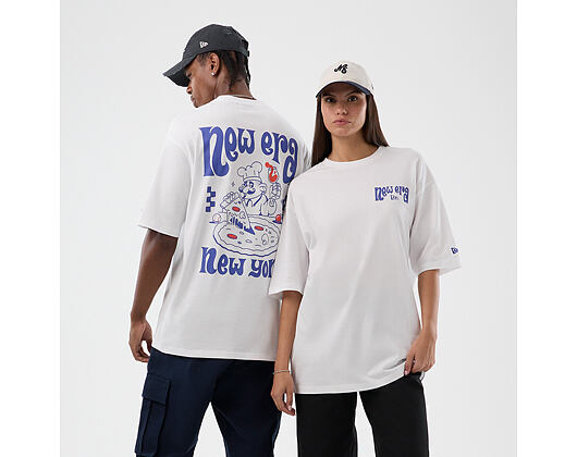Triko New Era - Branded PIzza Time Graphic Oversized Tee - White