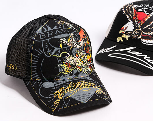 Kšiltovka Ed Hardy - Unisex Crawling Dragon 5 Panel Trucker Cap - Black