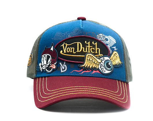 Kšiltovka Von Dutch - Trucker - Patch & Print - Red / Navy