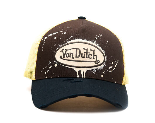 Kšiltovka Von Dutch - Baseball - Print & Embroidery - Yellow / Brown