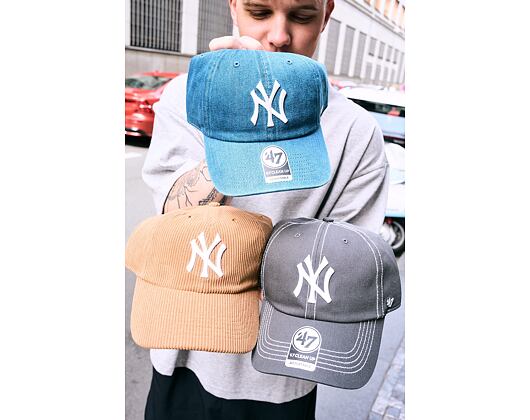 Kšiltovka '47 Brand - MLB Contrast Stitch CLEAN UP - NY Yankees - Steel