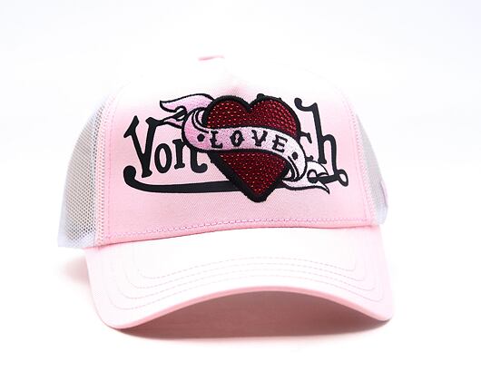 Dámská Kšiltovka Von Dutch - Trucker - Love Patch - Light Pink