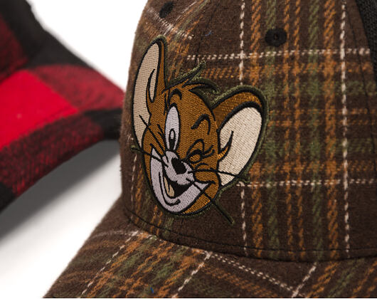 Kšiltovka Capslab - Tom & Jerry Trucker - Jerry Wink Checkered - Brown / Black