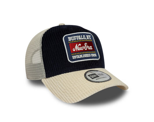 Kšiltovka New Era - Branded Cord Visor 9FORTY A-Frame Trucker - Navy / Stone