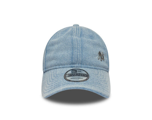 Kšiltovka New Era - MLB Washed Denim Pin 9TWENTY - NY Yankees - Pastel Blue