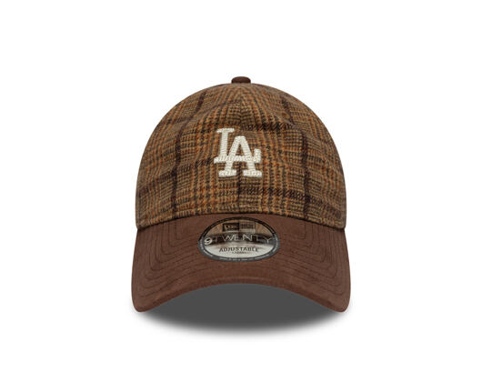 Kšiltovka New Era - MLB Mix Check 9TWENTY - LA Dodgers - Chestnut Brown / Stone