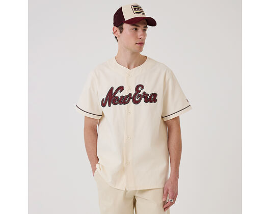 Triko New Era - Branded Straight Hem Jersey - Off White