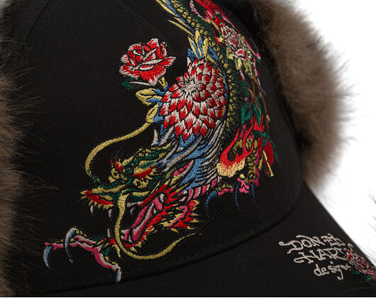 Kšiltovka Ed Hardy - Crawling Dragon Trapper - Black