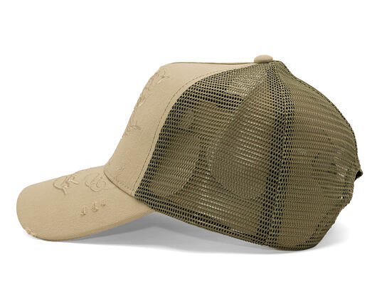 Kšiltovka Ed Hardy - Outline Dragon Distressed - Khaki