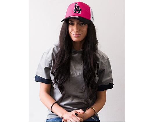 Kšiltovka New Era Front On Los Angeles Dodgers Trucker Pink/White/Black Snapback