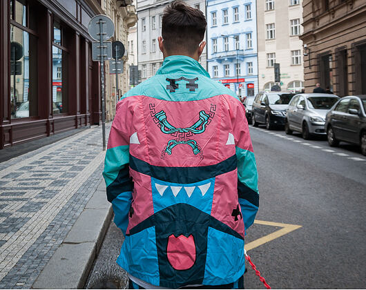 Větrovka Pink Dolphin OG Waves Breaker Boosace Blue