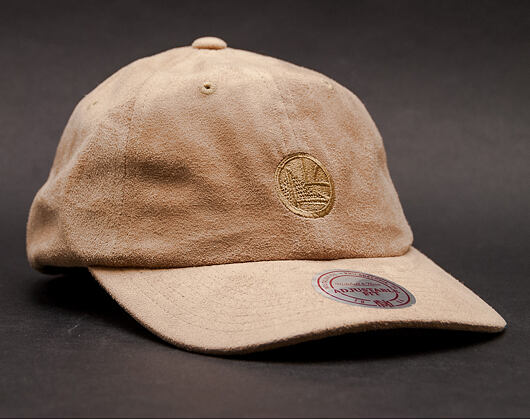 Kšiltovka Mitchell & Ness Micro Suede Slouch Golden State Warriors Tan Strapback