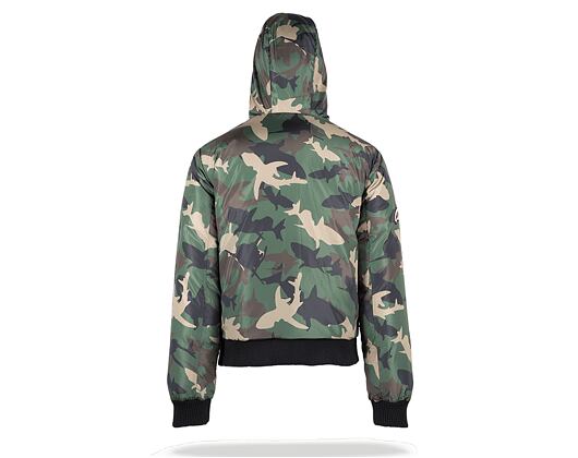 Oboustranná péřová zimní bunda Sprayground Shark Mouth Reversible Camo