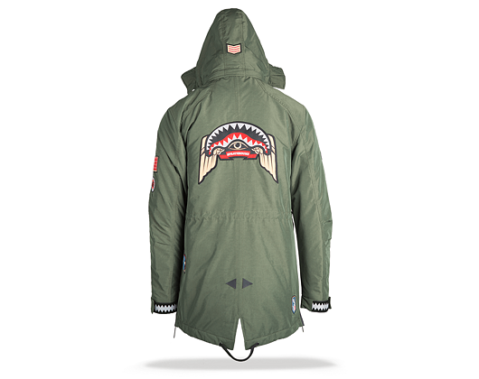 Bunda Sprayground Army Patches Parka Green