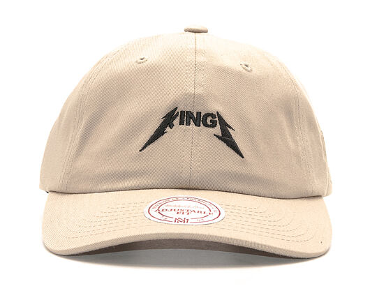 Kšiltovka Mitchell & Ness Rock Font Dad Hat Sacramento Kings Khaki Strapback