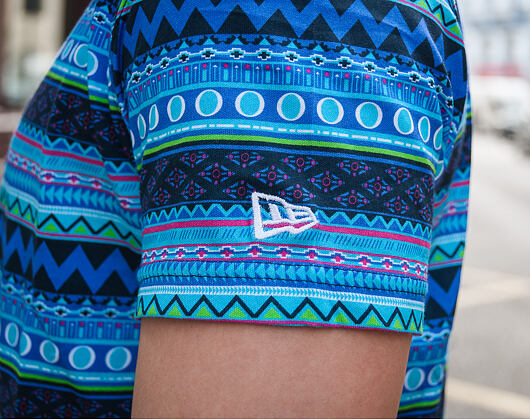 Triko New Era Native AOP Tee Blue Azure