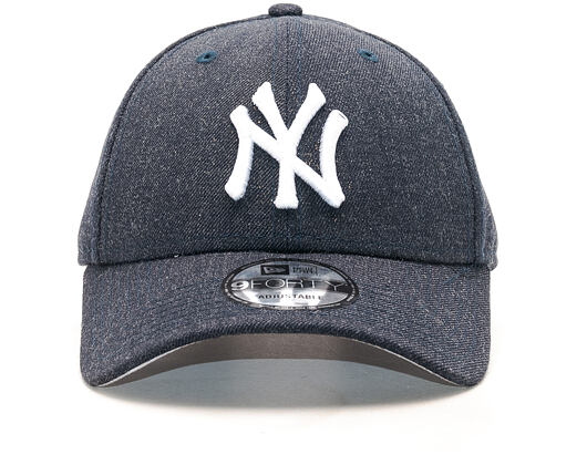 Kšiltovka New Era Heather Team Essential New York Yankees Heather Navy 9FORTY Strapback
