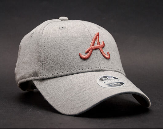 Dámská Kšiltovka New Era Jersey Essential Atlanta Braves 9FORTY Gray/Blush Strapback