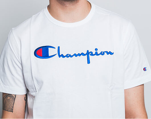 Triko Champion Crewneck T-Shirt Classic Logo White 210972 WW001 WHT