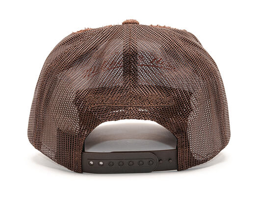 Kšiltovka Mitchell & Ness Long Hair Suede Trucker Brown Snapback