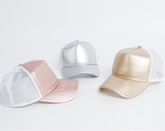 Dámská Kšiltovka New Era Premium Metallic Trucker 9FORTY Gold Snapback