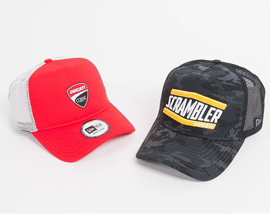 Kšiltovka New Era Scrambler Print SS18 Trucker Ducati 9FORTY Black Snapback