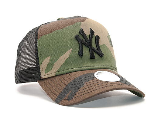 Dámská Kšiltovka New Era Camo Team Aframe Trucker New York Yankees 9FORTY Woodland Camo Snapback