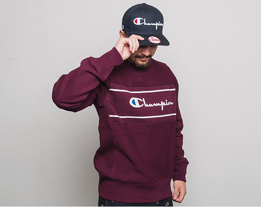 Mikina Champion Sweater Logo Crewneck Sweatshirt Maroon