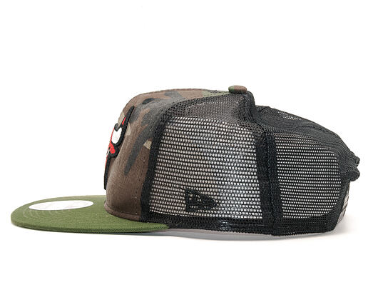 Kšiltovka New Era Trucker Washed Camo Chicago Bulls 9FIFTY Woodland Camo Snapback