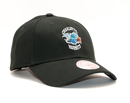 Kšiltovka Mitchell & Ness Team Logo Low Pro Charlotte Hornets Black Snapback