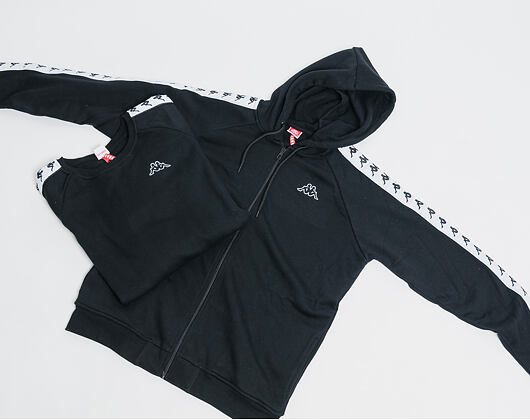 Mikina Kappa Banda Arit Slim Black/White