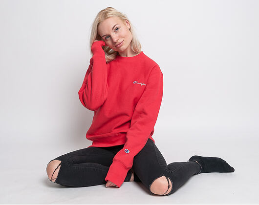 Mikina Champion Crewneck Sweatshirt Mini Classic Logo Red