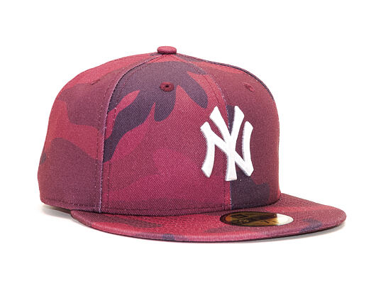 Kšiltovka New Era 59FIFTY Essential Camo New York Yankees Maroon Camo/White