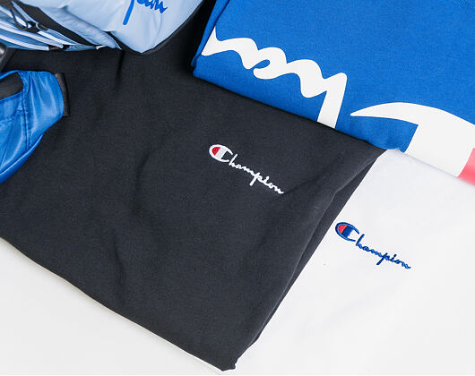 Triko Champion Crewneck T-Shirt Classic Logo Small Text White
