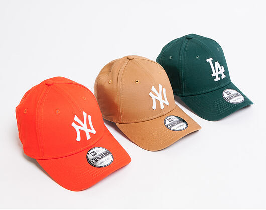 Kšiltovka New Era 9FORTY New York Yankees League Essential Orange/White Strapback
