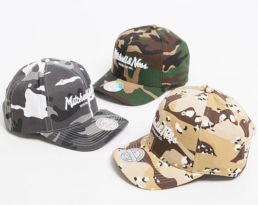 Kšiltovka Mitchell & Ness Script High Crown Desert Camo Snapback