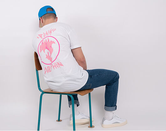 Triko Pink Dolphin Aqua Flame Tee White