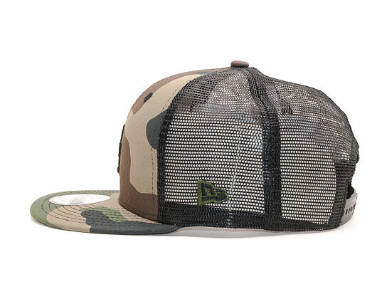 Kšiltovka New Era 9FIFTY Trucker Los Angeles Dodgers Essential Woodland Camo/Black Snapback