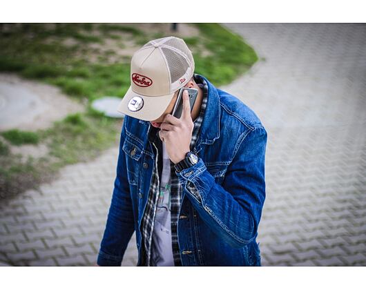 Kšiltovka New Era 9FORTY A-Frame Trucker Script Camel/Red Snapback