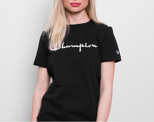 Dámské Prodloužené Triko Champion Crewneck T-Shirt Black 111237 KK001