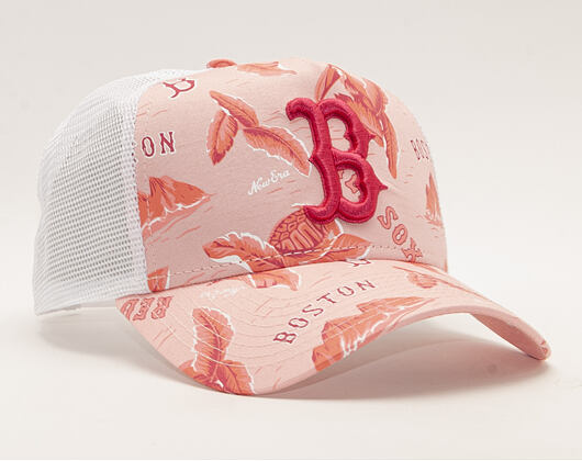 Kšiltovka New Era 9FORTY A-Frame Trucker Boston Red Sox Desert Island Pink/White