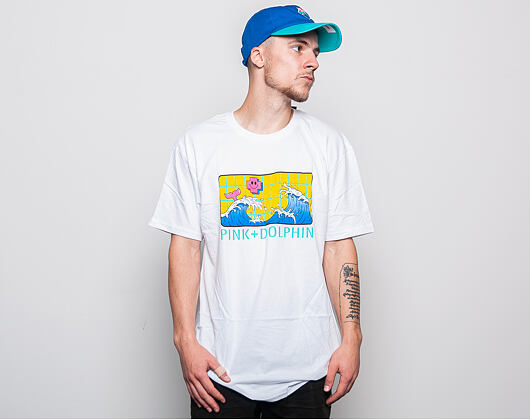 Triko Pink Dolphin Logo Grid White