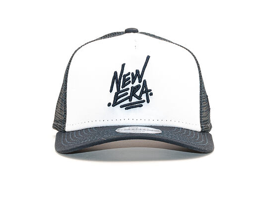Dětská Kšiltovka New Era 9FORTY Trucker Script Youth White / Navy Snapback