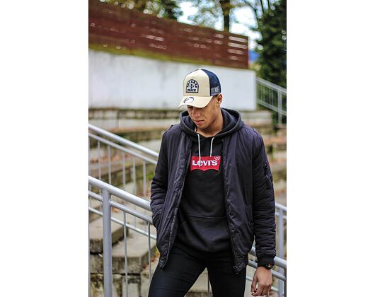 Kšiltovka New Era 9FORTY Trucker Rockbay Stone / Navy Snapback