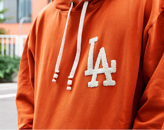 Mikina New Era Vintage Big Logo Hoody Los Angeles Dodgers Cooperstown Rust