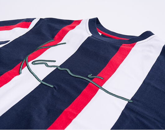 Triko Karl Kani Signature Stripe Tee 6060590 Navy/Red/White